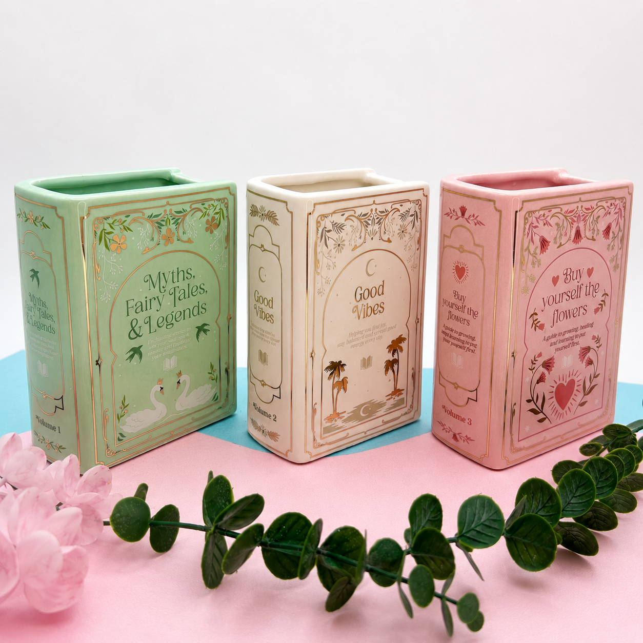 Pack 3 Jarrones libros